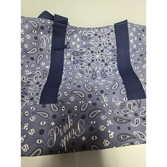 Victoria's Secret Pink Tote Bag Overnight Bag Small Floral Pattern 2 Sides Large - Picture 10 of 16